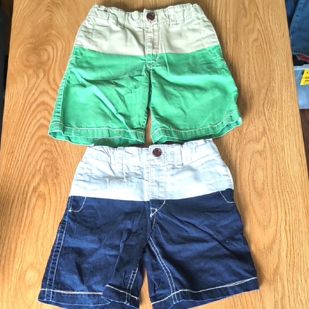GAP Green and Blue Color-Blocked Shorts Casual Summer Style 5 Years